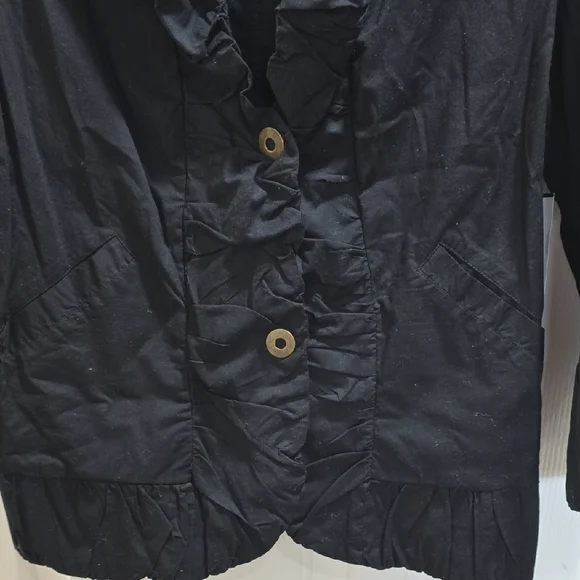 Wearables Black Ruffled Jacket Size XL - Picture 5 of 13